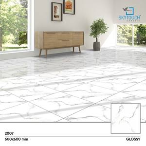 Azulejo de porcelana pulido blanco y dorado, 600x1200mm x 9mm, superficie de pulido de cristal, azulejo de suelo de cerámica en la india - Product Image 4