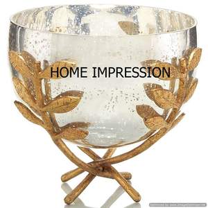 Bol décoratif en métal filé pour chips et trempettes, design moderne, attrayant, en forme de feuille, vaisselle artisanale, fournitures de vaisselle décorative - Product Image 5