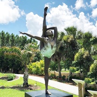 Statue de danseuse de ballet en bronze coulé grandeur nature pour décoration de jardin