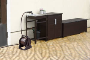 GREEN LIFE G-Aqua Series (BR) 20 30 Meter Extendable Brown PVC Garden <b>Hose</b> Reel Trigger <b>Sprayer</b> with Plastic Watering Tool - Product Image 5