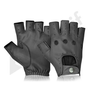 Guantes de cuero cómodos y suaves de medio dedo para uso diario Guantes de conducción de fitness antideslizantes de invierno - Product Image 2