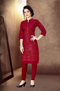 Ladies Indian Style Rayon Salwar Kameez Alta calidad y bajo precio Laggings Kurti Hecho de tela de rayón - Product Image 3