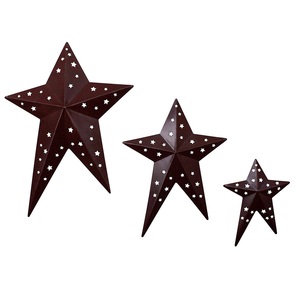 อุปกรณ์ตกแต่งติดผนังรูปดาวแบบรัสติกแฟนซีทรงกลมสีดำสำหรับตกแต่งบ้านสไตล์สวยขายส่ง - Product Image 2