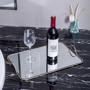 Plateau de rangement de luxe à cadre métallique, avec galvanoplastie, style européen, objet décoratif - Product Image 2