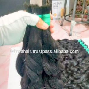 Rambut Manusia Remy Gelombang Bulk Indonesia Hitam Alami Brasil 8-36 Inci Gelombang 28-30 Inci Panjang Terbentang 100g - Product Image 1