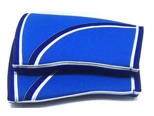 Genouillères de musculation personnalisables 5MM, bleues, élastiques, pour hommes, couleur unie, polyester, soutien et compression. - Product Image 3