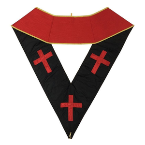 Collier de Régalia Maçonnique de Haute Qualité en Velours Rouge Croix 18ème Degré Grand Prêtre - Product Image 6