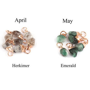 Connecteur de pierre précieuse émeraude brute naturelle non coupée plaqué or rose pendentif à bricoler soi-même breloque pendentif à boucle unique fabrication de bijoux 10mm - Product Image 4