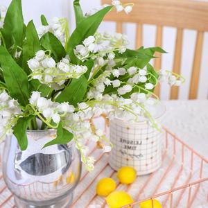 C0278 Commercio All'ingrosso artificiale di plastica bianco convallaria majalis da sposa in possesso di <span class=keywords><strong>campana</strong></span> carillon di vento fiore di orchidea per la decorazione di nozze - Product Image 3