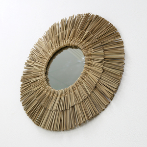 Round Traditional Design Seagrass Wall <b>Mirror</b> Hand Woven Straw Decorative <b>Mirror</b> From Vietnam - Product Image 4