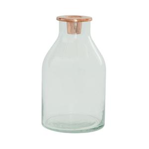 Bouteille en verre avec couvercle en métal, bougeoir, support de photophore, décoration de la maison, plateau à usage pour fête - Product Image 1