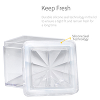[Holar] Conteneur Alimentaire Carré en Plastique Transparent, 3 Tailles, Fabriqué à Taïwan, pour Céréales, Farine, Sucre, Pâtes, Riz, Noix et Snacks