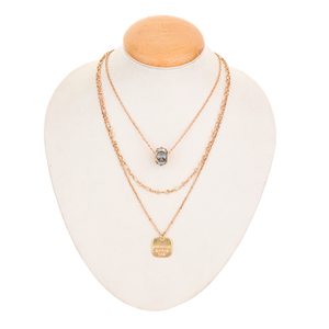 Nouvel arrivage de collier délicat à motif de fleurs croisées multicouches en plaqué or motif émotionnel dernier modèle tendance pour la vente en gros - Product Image 2