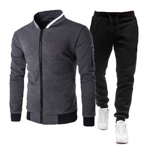 Men's Hooded Solid Winter Sportswear Tracksuit 2-Piece Set for Running & <b>Jogging</b> - Product Image 4