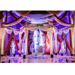 Lavish Indian <b>Wedding</b> Crystal Mandap Setup Traditional <b>Wedding</b> Crystal Pillar Mandap Decoration Ivory Crystal Pillar Mandap USA - Product Image 1