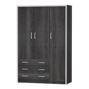 3 Doors 3 Drawers Multi Shelves High Quality Chipboard Wardrobe For Bedroom Malaysia Made Furniture 1275