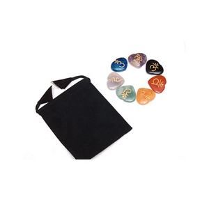 Ensembles de chakras en agate gravée au Sanskrit |   Cristal de Guérison Chakra Feng Shui Art & Objets de Collection Thème Naturel Style Mascotte - Product Image 1
