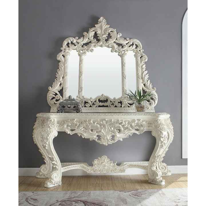 Hand Carved Console Table - Luxury Solid Wood Furniture