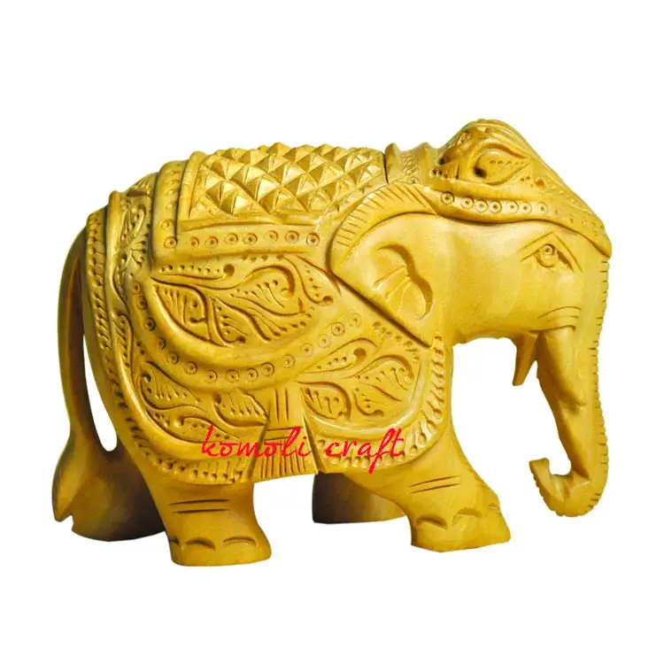 सुरुचिपूर्ण भारतीय लकड़ी पर नक्काशी हाथी स्मारिका हाथी लकड़ी पर नक्काशी