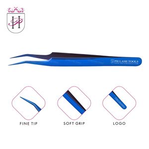 Blue Eyelash Extension Volume 12mm 35deg Tweezer for Eyelash Extensions Private Label, Heavy Duty Eyelash Extension Tweezer - Product Image 6