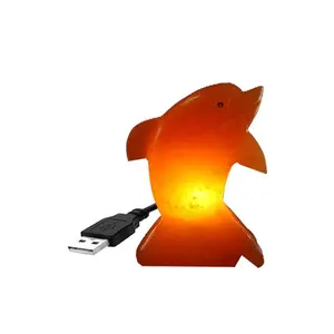 USBヒマラヤソルトランプ7色ライト最高品質の有機素材