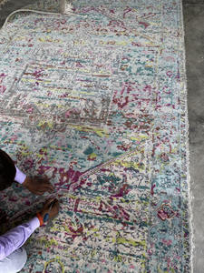 Tapis en laine noués à la main sur mesure motif médaillon à poils coupés Durable salon bureau décoratif tapis de qualité supérieure - Product Image 3