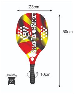 Raquettes de beach tennis avec face de 22 mm, poids de 320-340 g, longueur de 50 cm, poignée en fibre de carbone, filet en fibre de verre - Product Image 2