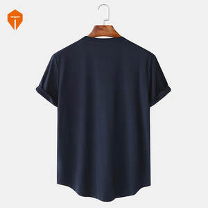 Men Cotton Plain Chest Pocket Home Casual Loose Short Sleeve T-<b>Shirt</b> - Product Image 3