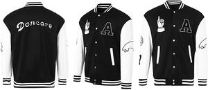 Chaqueta Letterman bordada personalizada al por mayor | Chaqueta universitaria con mangas de cuero PU de cuerpo de lana para hombres y mujeres OEM - Product Image 4