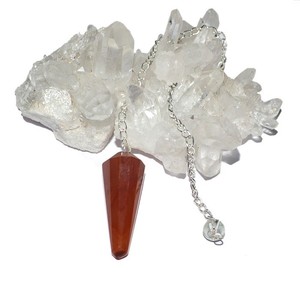 Get Online Orange Aventurine 12 Faceted Healing Pendulums : Orange Aventurine 12 Faceted Healing Pendulums for Sale - Product Image 1