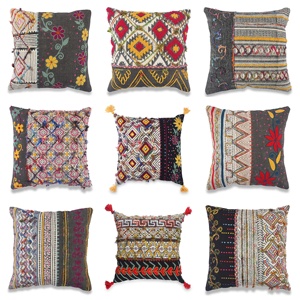 Housse de coussin brodée main, taie d'oreiller en coton dcsja, imprimé 18X18 blocs, meilleur prix, housse d'oreiller Boho - Product Image 4