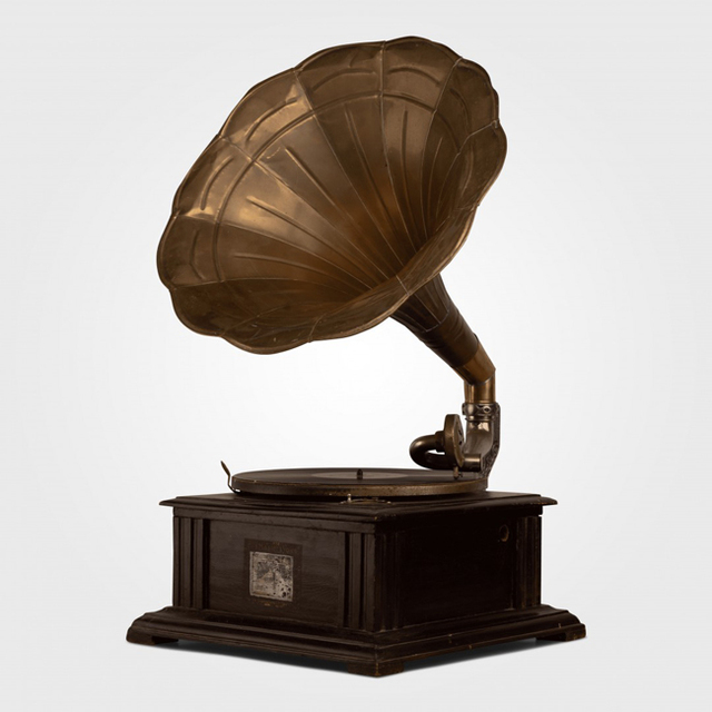 Gramophone Player Phonograph Brass Horn