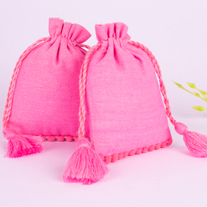 Ensemble de deux sacs à cordon en coton pochettes imprimées personnalisées pour emballage et cadeaux cordon réutilisable pour bijoux pièces et cosmétiques - Product Image 2