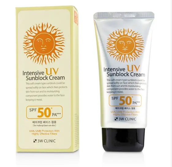 3W CLINIC UV SUN BLOCK CREAM Sunscreen MADE IN KOREA