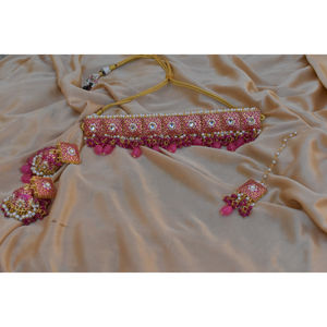 Indian stylish latest fashion bridal designer kundan stone beads necklace <b>set</b> for womens and girls - Product Image 4