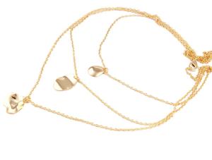 Collier à breloque avec 3 couches finition mate, bijoux en plaqué or pour femmes, offre spéciale - Product Image 2