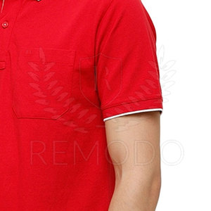 T-shirts personnalisés pour hommes en polyester/coton tricoté, col roulé, manches courtes, séchage rapide, écologiques, pour le golf, athlétiques, décontractés - Product Image 5