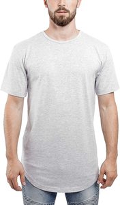 Camiseta con dobladillo curvo para hombre, camiseta lisa con dobladillo curvo, camiseta redonda con fondo en blanco - Product Image 4