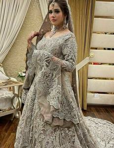 Elegante-vestido de novia largo hasta el suelo, con hermoso embellecedor de cuentas de cristal, para boda, 2021 - Product Image 3