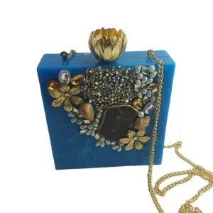 卸売価格モダンデザインウェディングギフト女性クラッチイベントパーティー使用樹脂財布クラッチバッグ