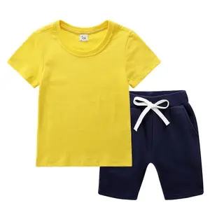 Bán Buôn Mới Thời Trang Trẻ Em Quần Áo Bé Trai Mùa Hè Set T Shirt Shorts Boy Bộ Quần Áo Trẻ Em Giản Dị Mùa Hè Trang Phục