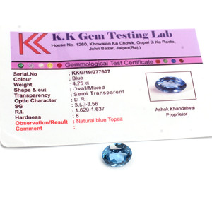 Piedra preciosa suelta de corte ovalado facetado cabujón de Topacio Azul Londres Natural de 4,25 quilates - Product Image 3