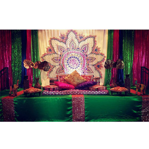 Wedding Sangeet Night Handmade <b>Embroidered</b> Backdrops Wedding Sangeet Night <b>Embroidered</b> Backdrops <b>Embroidered</b> <b>Curtains</b> for Heena - Product Image 1