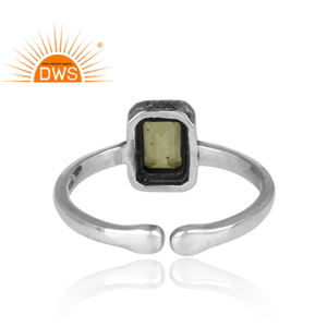 Oxidized Solid Sterling 925 Silver Ring For All Sizes Wholesale Natural Peridot Gemstone Ring Jewelry Classic Collection - Product Image 4