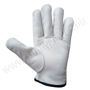 Top Grain Goatskin sheepskin fully Lined Driver Leather Gloves - Product Image 4