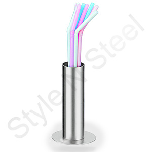 Stainless Steel Straw Holder New Design Stainless Steel Counter <b>Top</b> Straw Dispenser Straw Holder Wholesale - Product Image 3