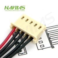 Cable Conector de 5 Pines, 2.54mm, Conductor de Cobre Estañado, Aislamiento/Carcasa de PVC, Conector JST XH Hembra, Cables Pre-crimpados, RoHS
