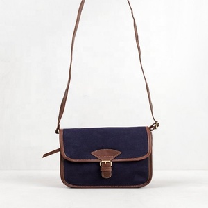 Bolso bandolera cruzado de dos correas con logotipo personalizado, último estilo INS con cierre de cremallera, bolso diario, lona de algodón - Product Image 6