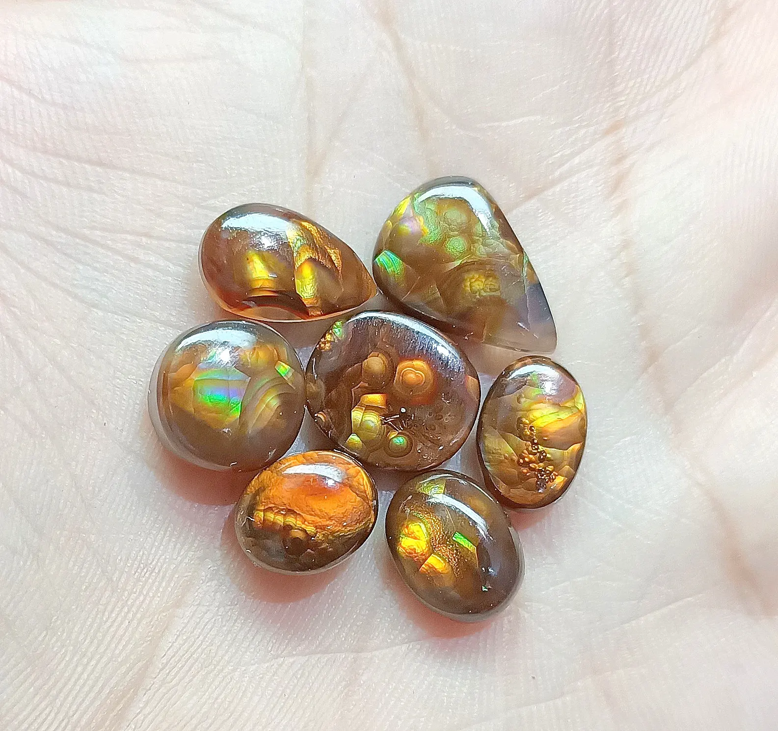 Natural Mexican Fire Agate Smooth Cabochon Mix Shape Wholesaler prices