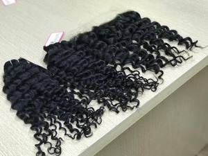 Extensions de cheveux Remy très ondulés pour femmes noires,, prix en gros, mèches avec Frontal closure, très bonne qualité - Product Image 5
